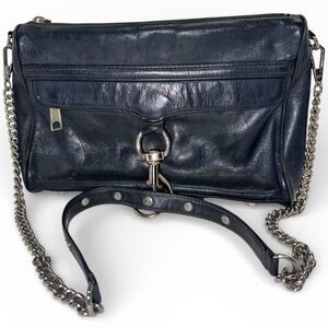 Rebecca Minkoff Black Leather Studded Chain Shoulder Crossbody Bag